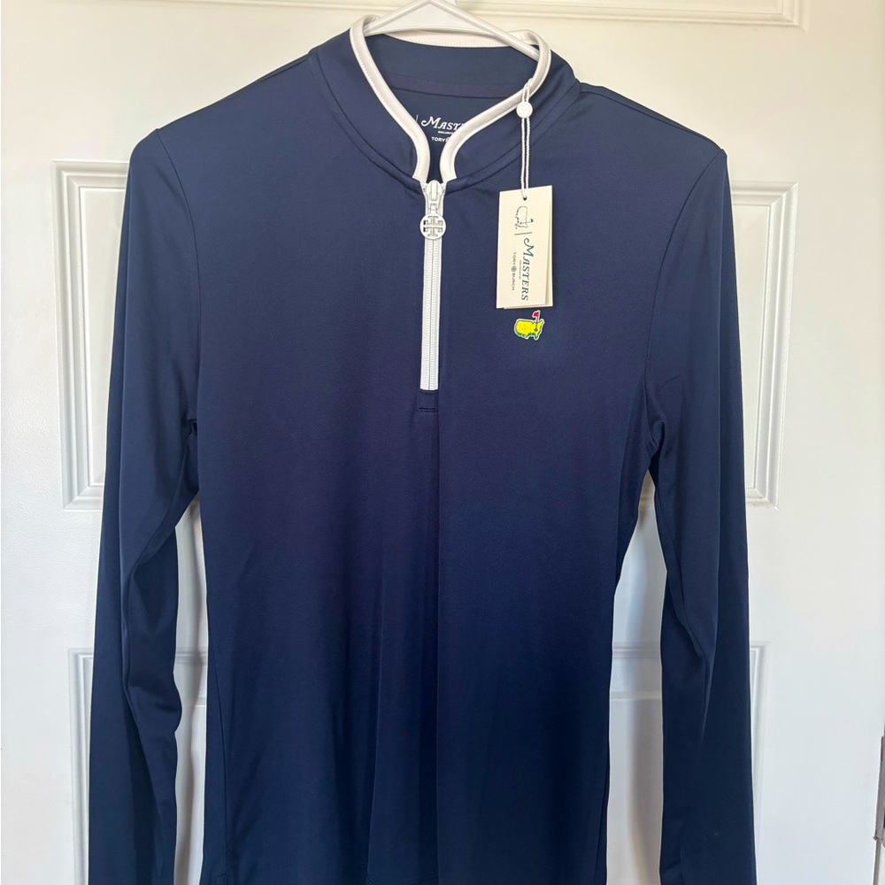 TORY BURCH MASTERS Navy Quarter-Zip Pullover- Brand new w/tags!